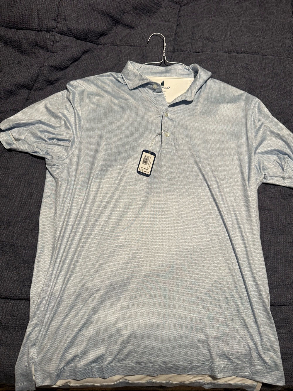 Medium Light Blue Featherweight Polo Shirt - Johnnie-O